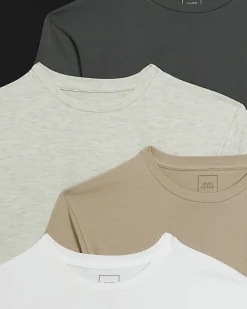 River Island Grey multipack of 5 muscle fit t-shirts< Essentials
