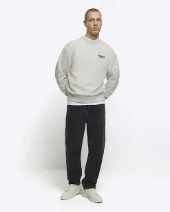 River Island oversized fit graphic sweatshirt< Hoodies & Sweatshirts