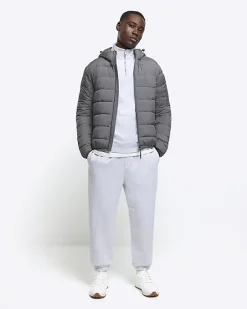 River Island regular fit hooded puffer jacket< Essentials