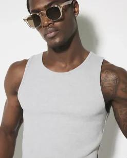 River Island regular fit rib vest< Essentials