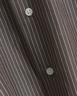 River Island Grey regular fit stripe long sleeve shirt< Shirts