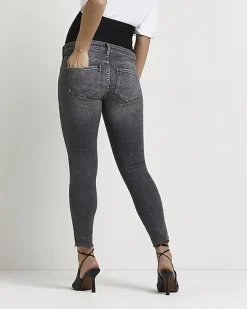 River Island ripped mid rise maternity skinny jeans< Maternity