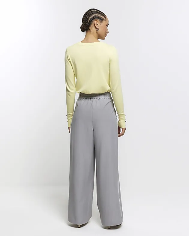 River Island side stripe wide leg trousers< Trousers