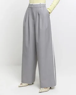 River Island side stripe wide leg trousers< Trousers