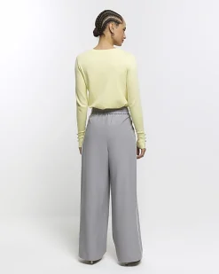 River Island side stripe wide leg trousers< Trousers