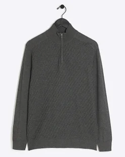 River Island slim fit cable half zip jumper< Jumpers & Cardigans