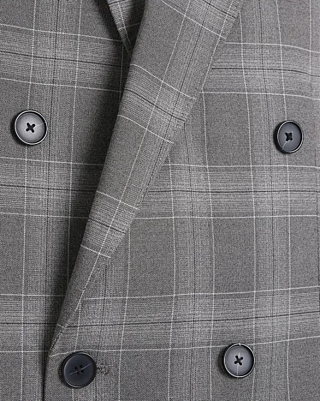 River Island slim fit check suit jacket< Suits