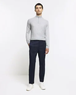River Island slim fit diagonal half zip jumper< Jumpers & Cardigans