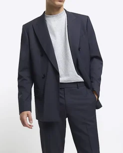 River Island slim fit herringbone suit trousers< Suits