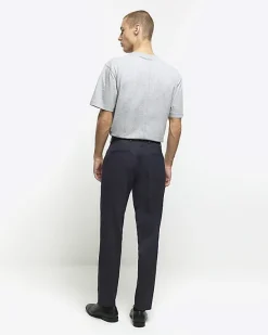 River Island slim fit herringbone suit trousers< Suits