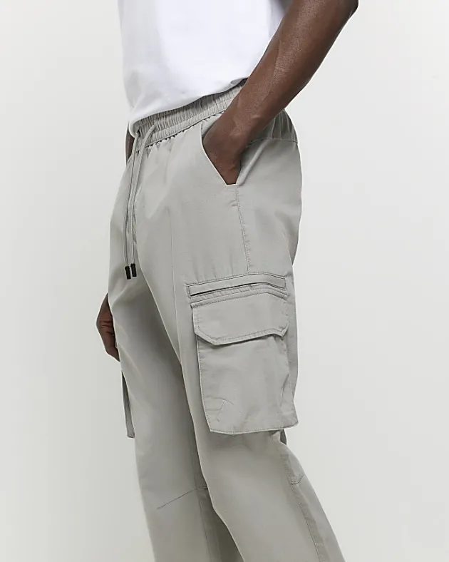 River Island slim fit ripstop cargo trousers< Trousers