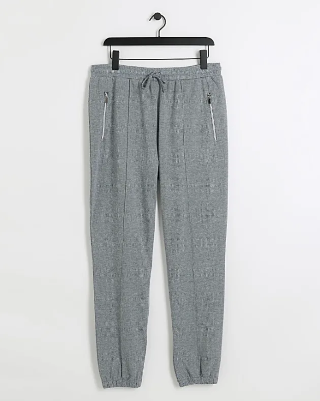 River Island slim fit smart herringbone joggers< Joggers