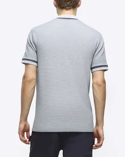 River Island slim fit taped baseball collar polo< Polo Shirts
