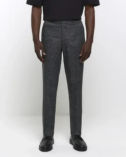 River Island slim fit textured smart trousers< Trousers