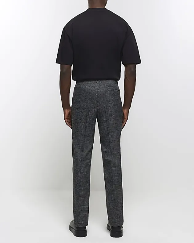 River Island slim fit textured smart trousers< Trousers
