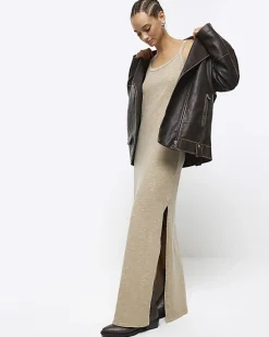 River Island split hem bodycon maxi dress< Dresses