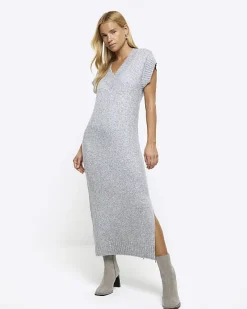 River Island split hem jumper midi dress< Dresses