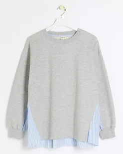 River Island stripe hybrid sweatshirt< Loungewear