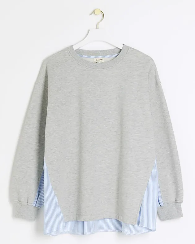 River Island stripe hybrid sweatshirt< Loungewear