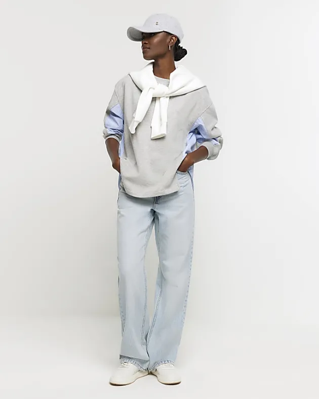 River Island stripe hybrid sweatshirt< Loungewear