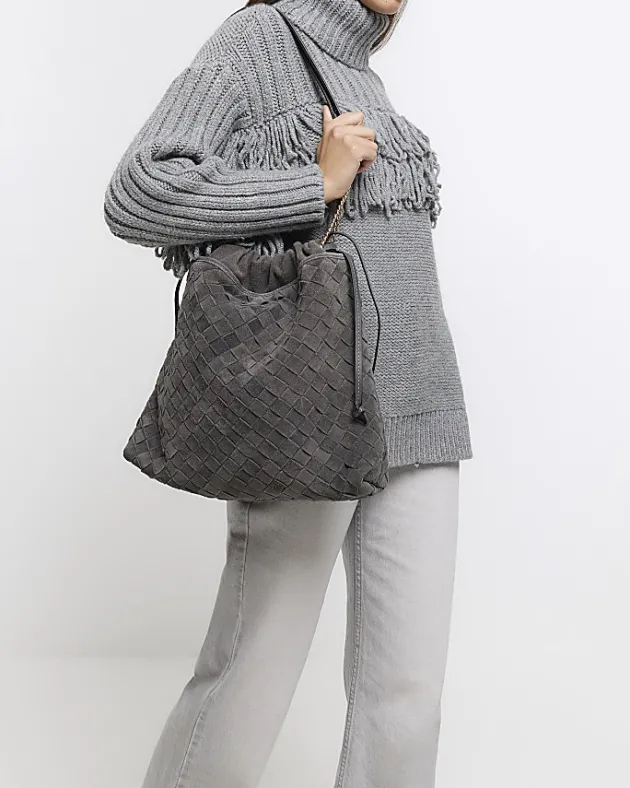 River Island suede weave slouch tote bag< Bags, Purses & Luggage