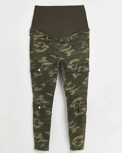 River Island camo print maternity cargo trousers< Maternity