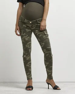 River Island camo print maternity cargo trousers< Maternity