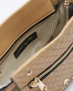 River Island canvas embossed RI cross body bag< Bags, Purses & Luggage