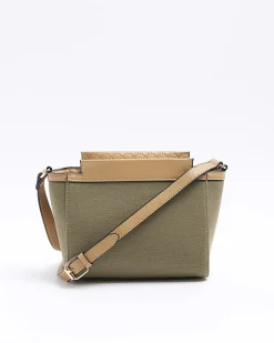 River Island canvas embossed RI cross body bag< Bags, Purses & Luggage