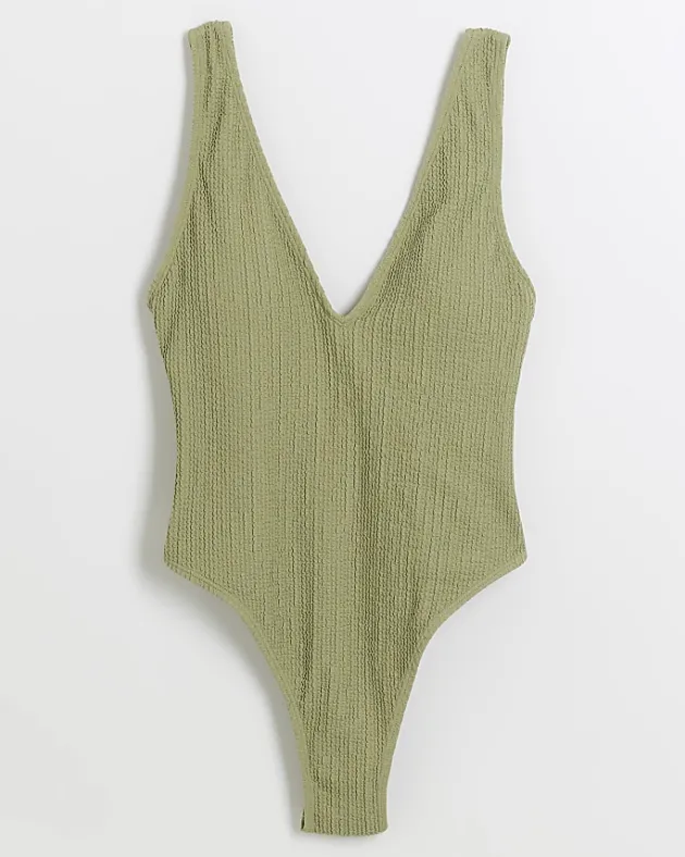 River Island crinkle plunge swimsuit< Swimwear & Beachwear