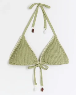 River Island crinkle stitch triangle bikini top< Swimwear & Beachwear