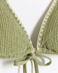 River Island crinkle stitch triangle bikini top< Swimwear & Beachwear