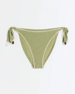 River Island crinkle tie side bikini bottoms< Swimwear & Beachwear