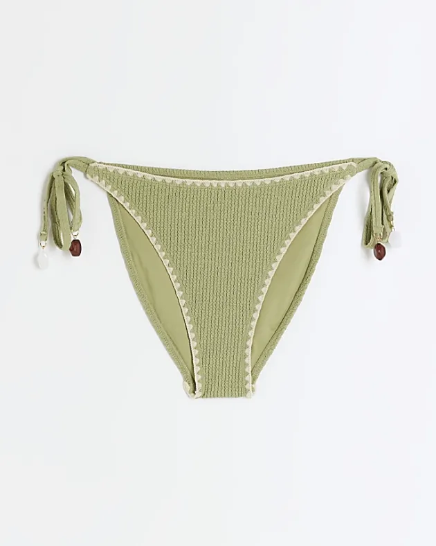 River Island crinkle tie side bikini bottoms< Swimwear & Beachwear