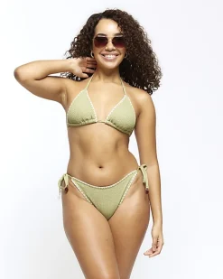 River Island crinkle tie side bikini bottoms< Swimwear & Beachwear