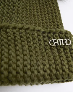 River Island double pom pom beanie< Accessories