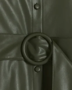 River Island faux leather belted mini shirt dress< Dresses