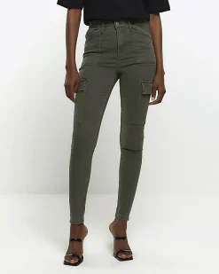 River Island high waisted skinny cargo jeggings< Jeans