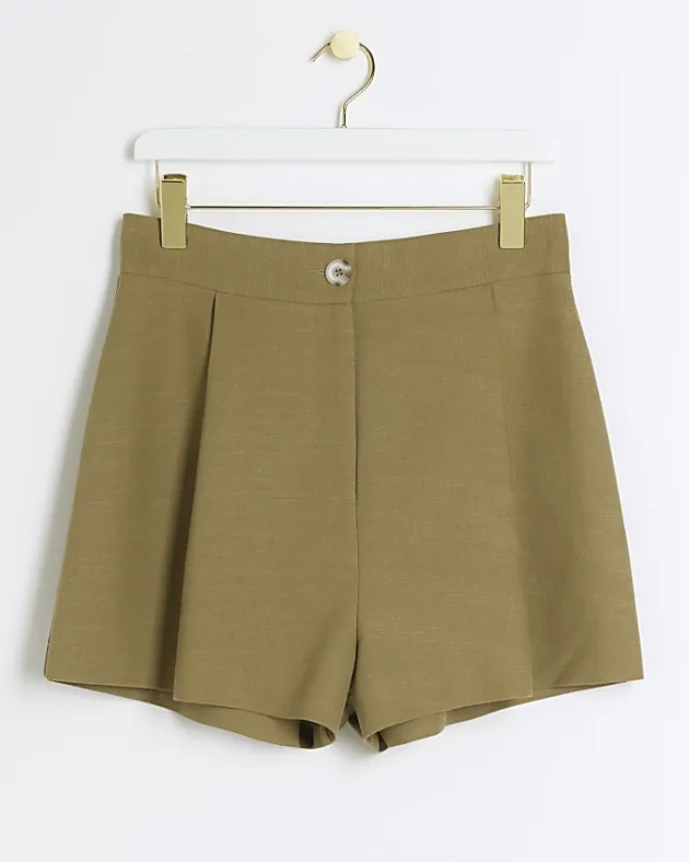 River Island linen blend high waisted shorts< Shorts