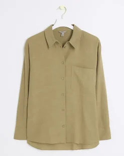 River Island linen blend long sleeve shirt< Co-ord Sets