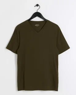 River Island muscle fit V neck t-shirt< Essentials