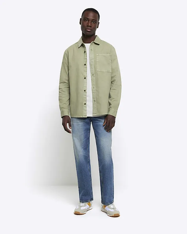 River Island regular fit chest pocket shirt< Shirts