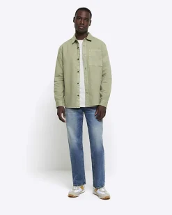 River Island regular fit chest pocket shirt< Shirts
