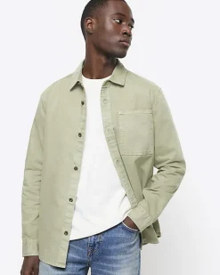 River Island regular fit chest pocket shirt< Shirts