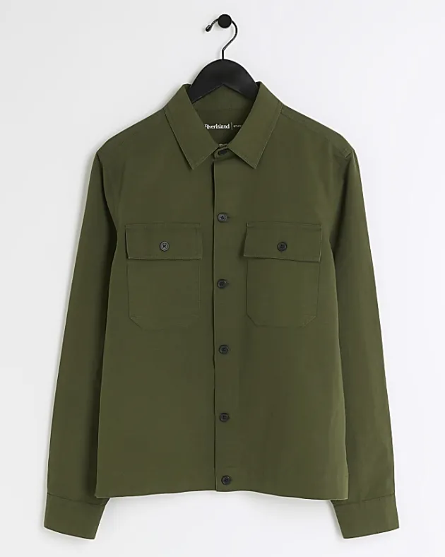 River Island regular fit linen blend smart overshirt< Shirts