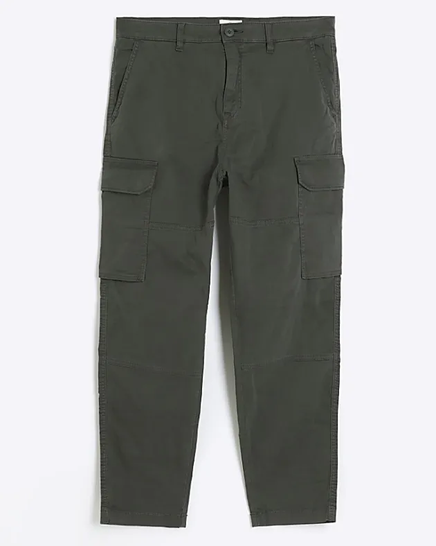River Island regular fit utility cargo trousers< Trousers