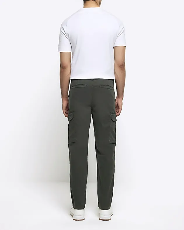 River Island regular fit utility cargo trousers< Trousers