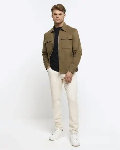 River Island regular fit zip up overshirt< Shirts