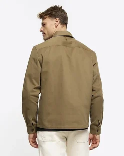 River Island regular fit zip up overshirt< Shirts