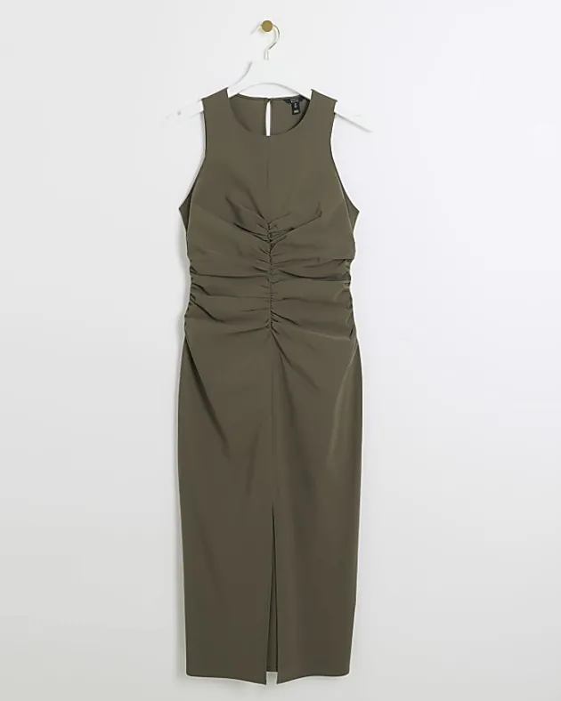 River Island ruched split bodycon midi dress< Dresses